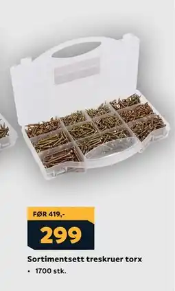 Megaflis Sortimentsett treskruer torx tilbud