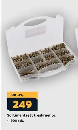 Megaflis Sortimentsett treskruer pz tilbud