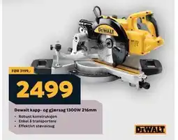 Megaflis Dewalt kapp- og gjærsag 1300W 216mm tilbud