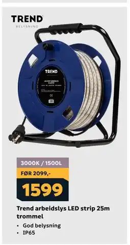 Megaflis Trend arbeidslys LED strip 25m trommel tilbud