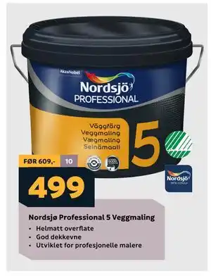 Megaflis Nordsjø Professional 5 Veggmaling tilbud