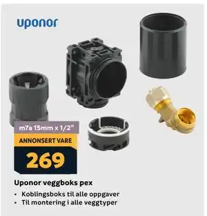 Megaflis Uponor veggboks pex tilbud