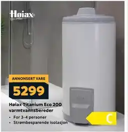 Megaflis Høiax Titanium Eco 200 varmtvannsbereder tilbud