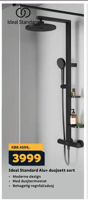 Megaflis Ideal Standard Alu+ dusjsett sort tilbud