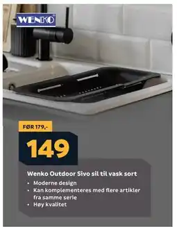 Megaflis Wenko Outdoor Sivo sil til vask sort tilbud