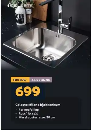 Megaflis Celeste Milano kjøkkenkum tilbud