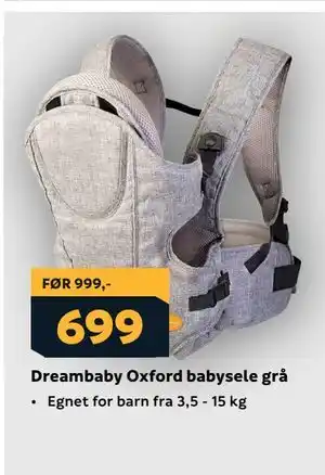 Megaflis Dreambaby Oxford babysele grå tilbud