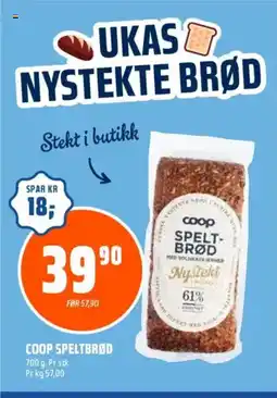 Coop Obs COOP SPELTBRØD tilbud