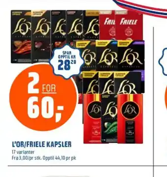 Coop Obs L'OR/FRIELE KAPSLER tilbud