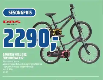 Coop Obs BARNESYKKEL DBS SUPERNOVA K16" tilbud