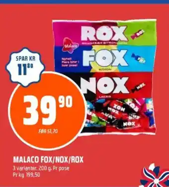 Coop Obs MALACO FOX/NOX/ROX tilbud