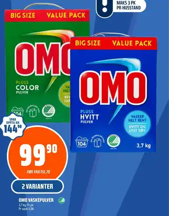 Coop Obs OMO VASKEPULVER tilbud