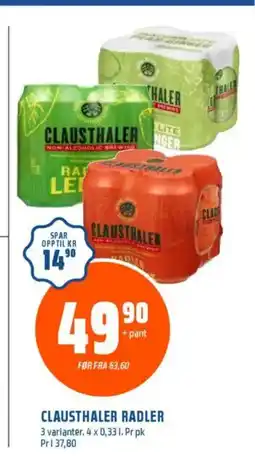 Coop Obs CLAUSTHALER RADLER tilbud