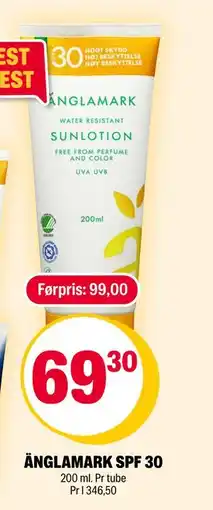 Coop Extra ÄNGLAMARK SPF 30,200 ml. Pr tube tilbud