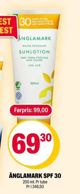 Coop Extra ÄNGLAMARK SPF 30,200 ml. Pr tube tilbud