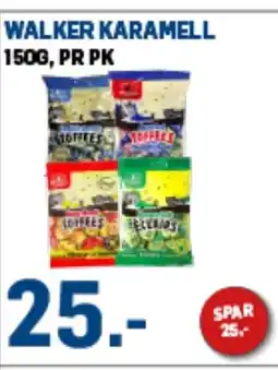 Price Lagerbutikk WALKER KARAMELL 150G, PR PK tilbud