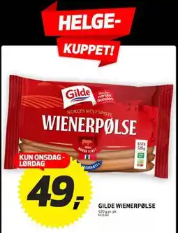 Bunnpris GILDE WIENERPØLSE tilbud