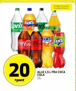 Bunnpris ALLE 1,5 L FRA COCA COLA tilbud