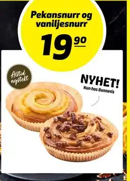 Bunnpris Pekansnurr og vaniljesnurr tilbud