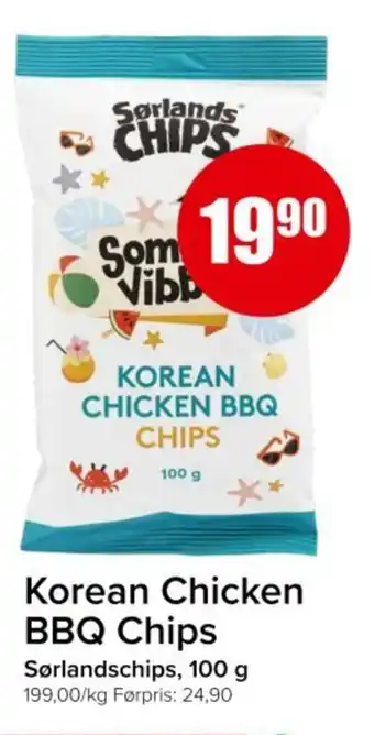 Spar Korean chicken bbq chips tilbud