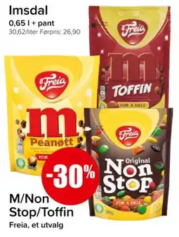 Spar M/non stop/toffin tilbud