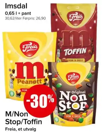 Spar M/non stop/toffin tilbud