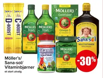 Spar Möller's/ sana-sol/ vitaminbjørner tilbud