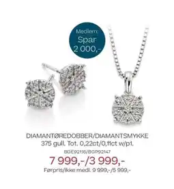 Bjørklund Diamantøredobber/diamantsmykke tilbud