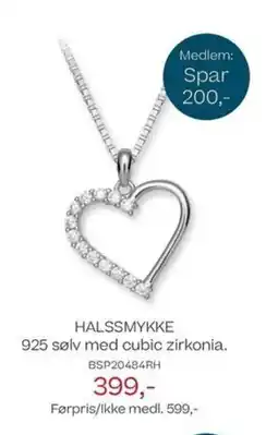 Bjørklund Halssmykke 925 sølv med cubic zirkonia tilbud