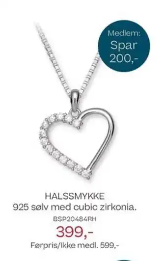 Bjørklund Halssmykke 925 sølv med cubic zirkonia tilbud
