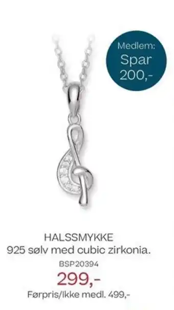 Bjørklund Halssmykke 925 sølv med cubic zirkonia tilbud