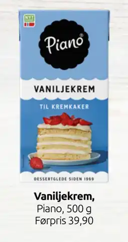 Joker Vaniljekrem, Piano tilbud