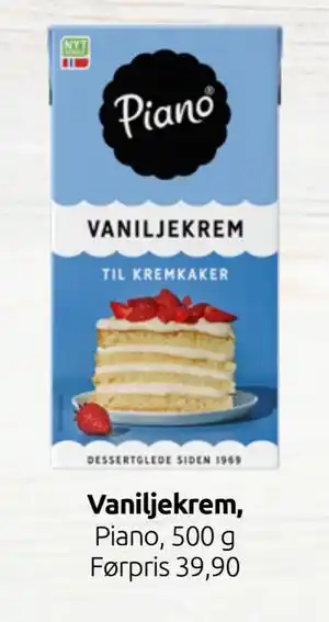 Joker Vaniljekrem, Piano tilbud