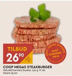Coop Mega COOP MEGAS STEAKBURGER tilbud