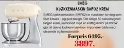 Kitch'n SMEG Kjøkkenmaskin SMF02 krem tilbud
