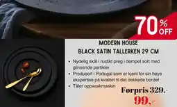 Kitch'n Modern House Black satin tallerken tilbud