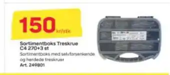 Byggmax Sortimentboks treskrue c4 270+3 st tilbud