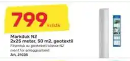 Byggmax Markduk n2 2x25 meter, 50 m2, geotextil tilbud