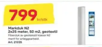 Byggmax Markduk n2 2x25 meter, 50 m2, geotextil tilbud