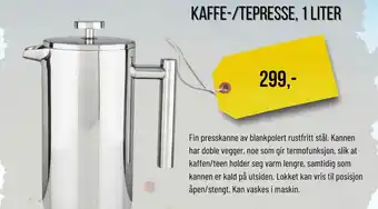 Biltema Kaffe-/tepresse tilbud