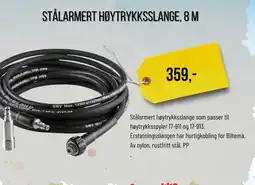 Biltema Stålarmert høytrykksslange, 8 m tilbud