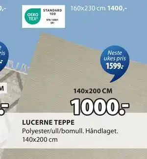 JYSK LUCERNE TEPPE tilbud