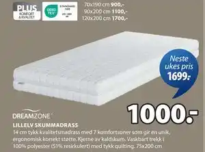 JYSK LILLELV SKUMMADRASS tilbud