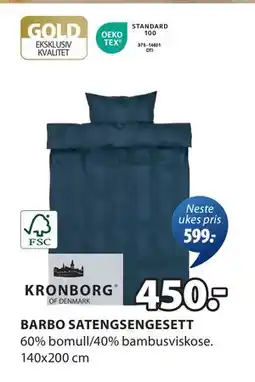 JYSK BARBO SATENGSENGESETT tilbud