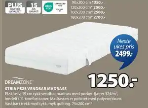 JYSK STRIA PS25 VENDBAR MADRASS tilbud