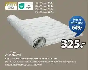 JYSK VESTREFJORDEN PT40 MADRASSBESKYTTER tilbud