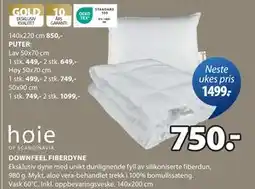 JYSK DOWNFEEL FIBERDYNE tilbud