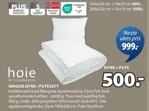 JYSK UNIQUE DYNE-/PUTESETT tilbud
