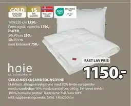 JYSK GEILO MOSKUSANDEDUNSDYNE tilbud