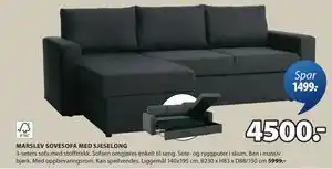 JYSK MARSLEV SOVESOFA MED SJESELONG tilbud